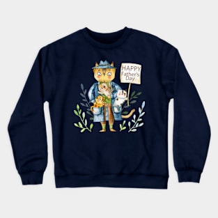 Happy Father s Day Cats Crewneck Sweatshirt